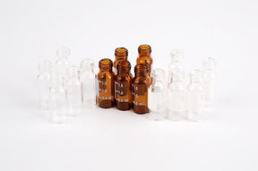 2mL Screw Thread Vial & glass conical insert, amber with label 100/pk